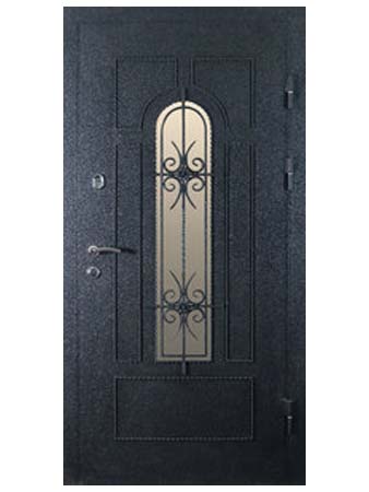 Дверь входная с плетеными коваными вставками