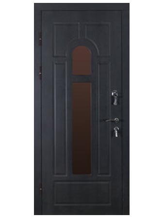 Дверь входная с вставкой из стекла черная