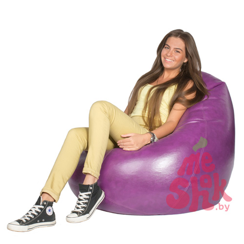 Кресло-мешок из эко-кожи фиолетовый