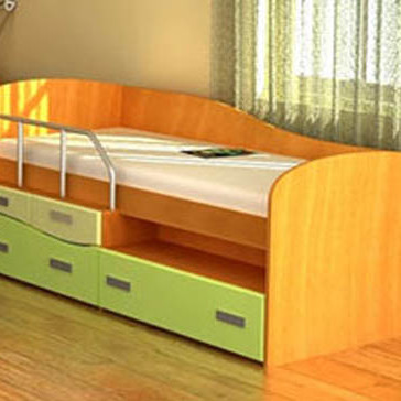 Кровать в детскую с выдвижными ящиками