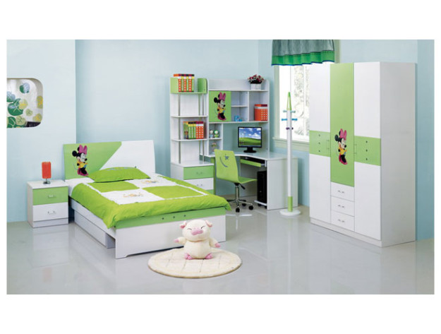 Мебель для детской бело-зеленая