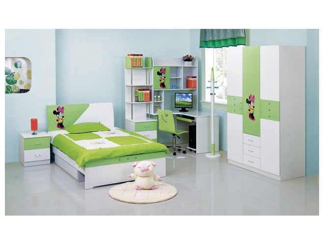 Мебель для детской бело-зеленая