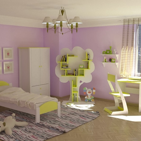 Набор детской мебели с желтым декором