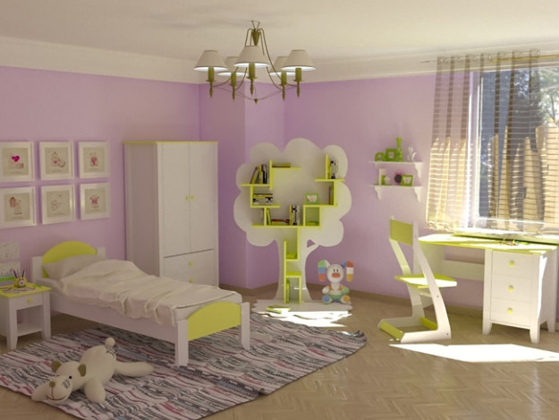 Набор детской мебели с желтым декором
