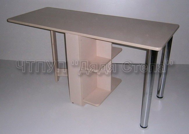 Обеденный стол раскладной «Квадро Плюс» с полочками