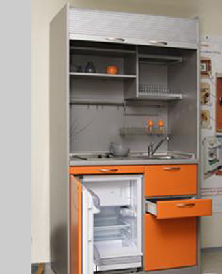 Офисная мини-кухня оранжевая