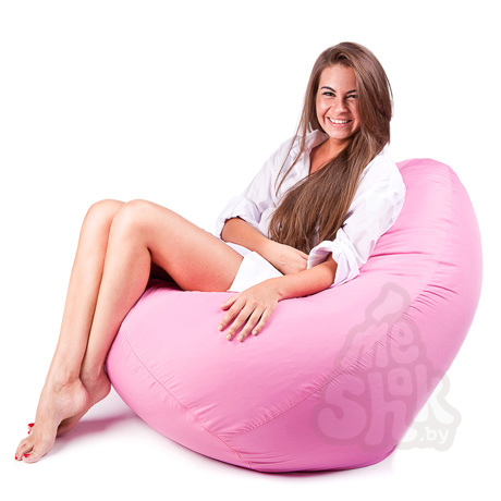 Розовый кресло-мешок из ткани «Дьюспо»