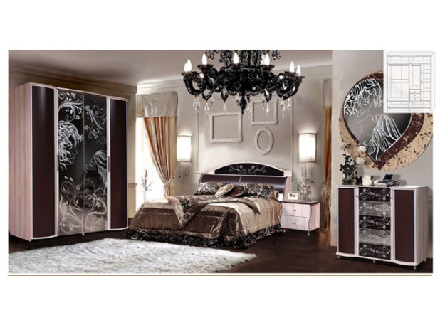 Спальня с необычным декором КМК-Мебель «Магия»