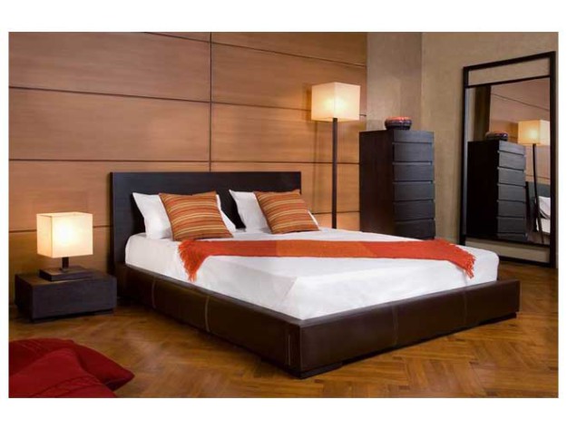 Темный гарнитур для спальни в стиле модерн