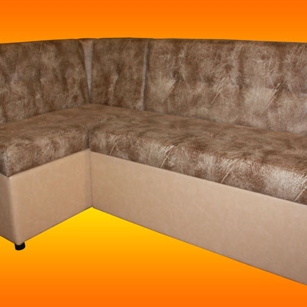 Угловой кухонный диван светло-коричневого цвета